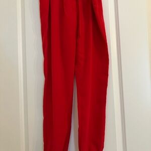 Tommy Hilfiger Vibrant Red Comfortable Soft Polyester Jogger Pants